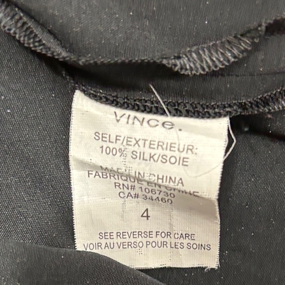 Vince 100% Silk Band Collar Blouse - Picture 7 of 7